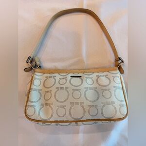 Vintage Salvatore Ferragamo Gancini Pattern Shoulder Bag AU 21 7497 As-Is
